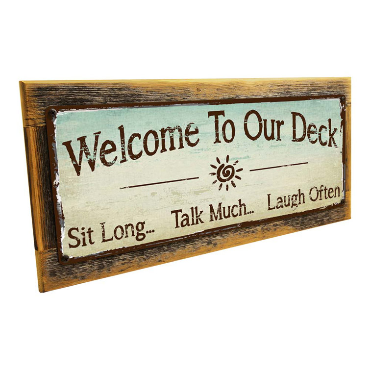 Homebody Accents Framed, Indoor To Our Deck Metal Sign, Wall